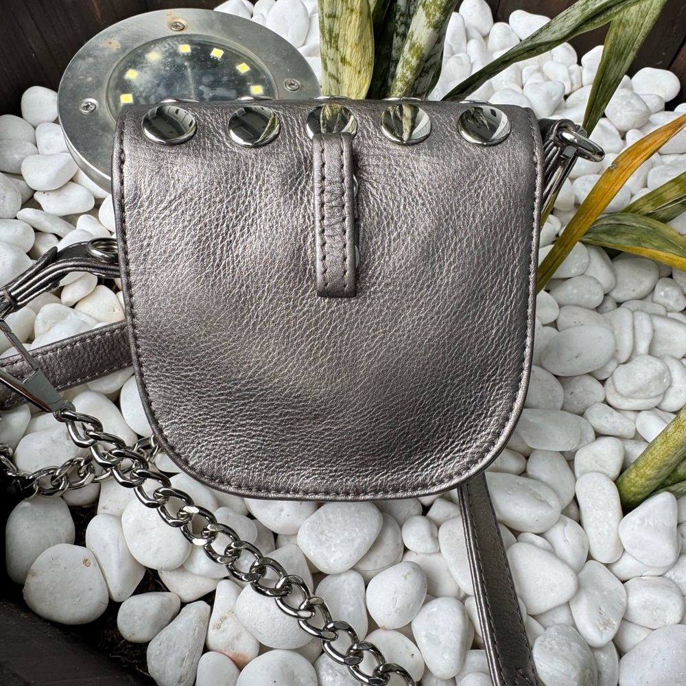 Rebecca Minkoff Metallic Studded Crossbody Bag with Chain Strap - Picture 4 of 10